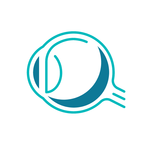 Stylized illustration of a human eye, focusing on ophthalmology, eye care, and vision health.