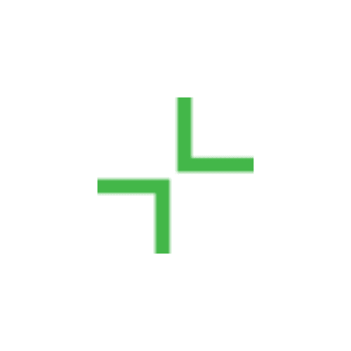 Green placeholder icon with intersecting lines on white background, minimalist design for website or graphic projects.