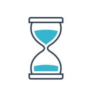 Hourglass icon symbolizing crisis management urgency and timing strategy.
