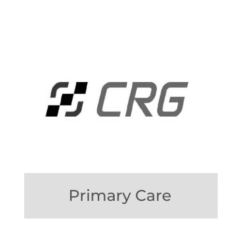 CRG logo with text "Primary Care," representing healthcare services or medical support.