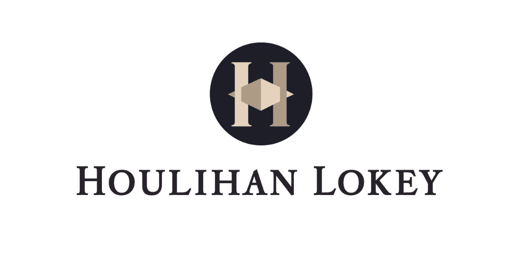 Houlihan Lokey logo featuring stylized "H" in circle, financial services branding.