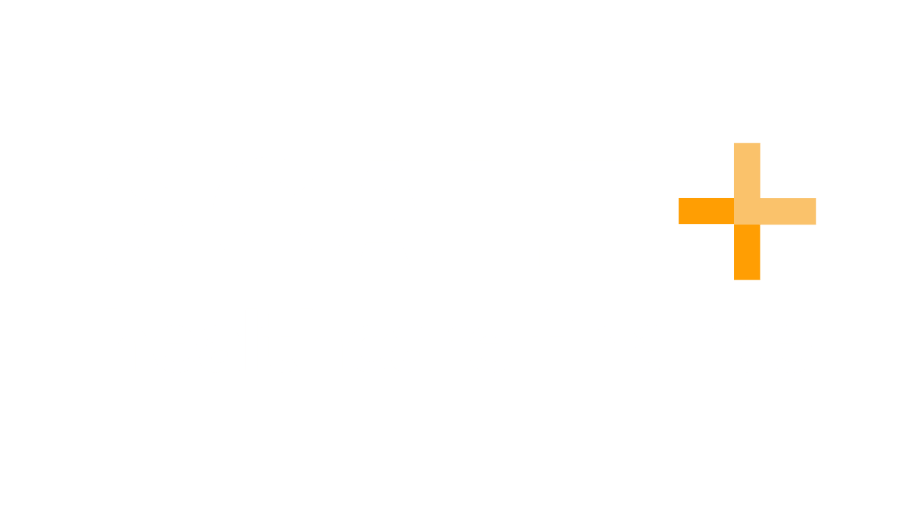 SCALE Healthcare Finance logo with white text and a yellow plus sign on a black background.
