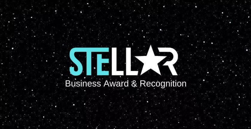 Stellar Business Award logo with starry background, showcasing excellence and recognition in business achievements.