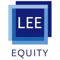 Lee Equity Partners logo with overlapping blue squares and bold text.
