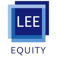 Lee Equity logo with overlapping blue squares and bold text, representing financial services and investment branding.