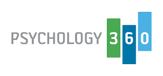 Psychology 360 logo, featuring green, blue, and light blue bars with numbers 3, 6, 0, emphasizing comprehensive mental health.
