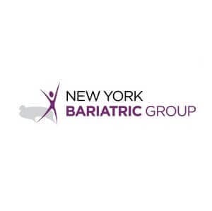New York Bariatric Group logo with purple silhouette symbolizing weight loss surgery and wellness.