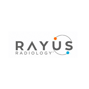 Rayus Radiology logo with stylized text and circular design elements, emphasizing healthcare and medical imaging services.
