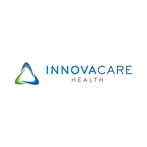 InnovaCare Health logo with green and blue abstract triangle design on a white background.