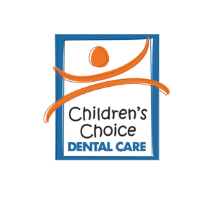 Children's Choice Dental Care logo with orange figure and blue border, emphasizing pediatric dental services.