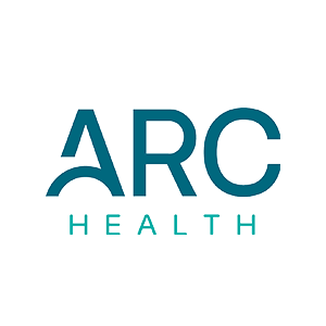 ARC Health logo, blue text on white background, healthcare branding.