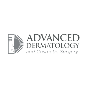 Advanced Dermatology and Cosmetic Surgery logo with facial illustration, specializing in skin care and aesthetic treatments.