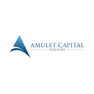 Amulet Capital Partners logo featuring a blue triangular design, symbolizing financial growth and investment expertise.
