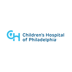 Children's Hospital of Philadelphia logo, blue text, healthcare branding, pediatric medical center, CHP acronym.