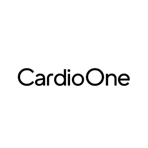CardioOne logo with bold black text on a white background, representing a healthcare or fitness brand.