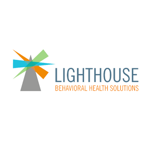 Lighthouse Behavioral Health Solutions logo with colorful geometric design, representing mental health and wellness services.