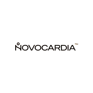 Novocardia logo, transparent background, 300x300 pixels, healthcare branding, cardiology services, clear text design.