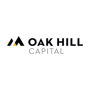 Oak Hill Capital logo featuring stylized "A" design with yellow triangle, emphasizing investment and finance branding.